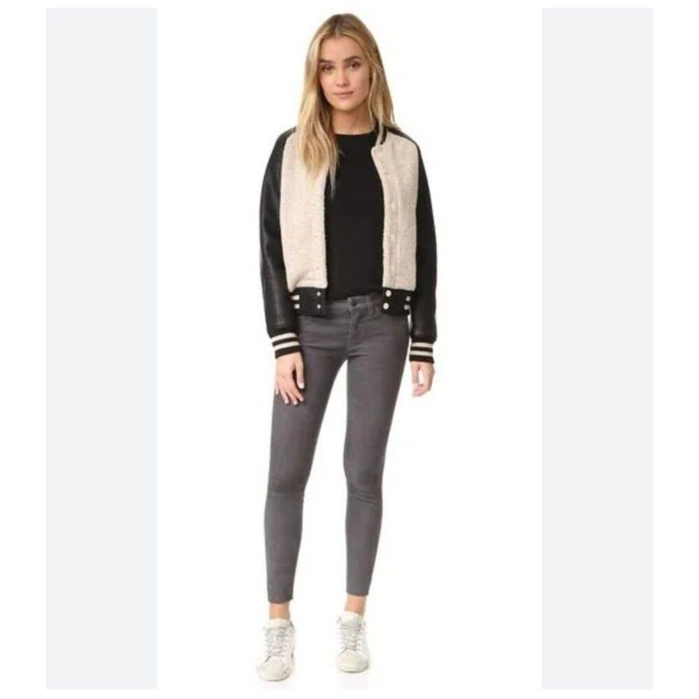 Current/Elliot The Stiletto Suede Leather Pant Jeans Stretchy Gray sz 23-25 $998